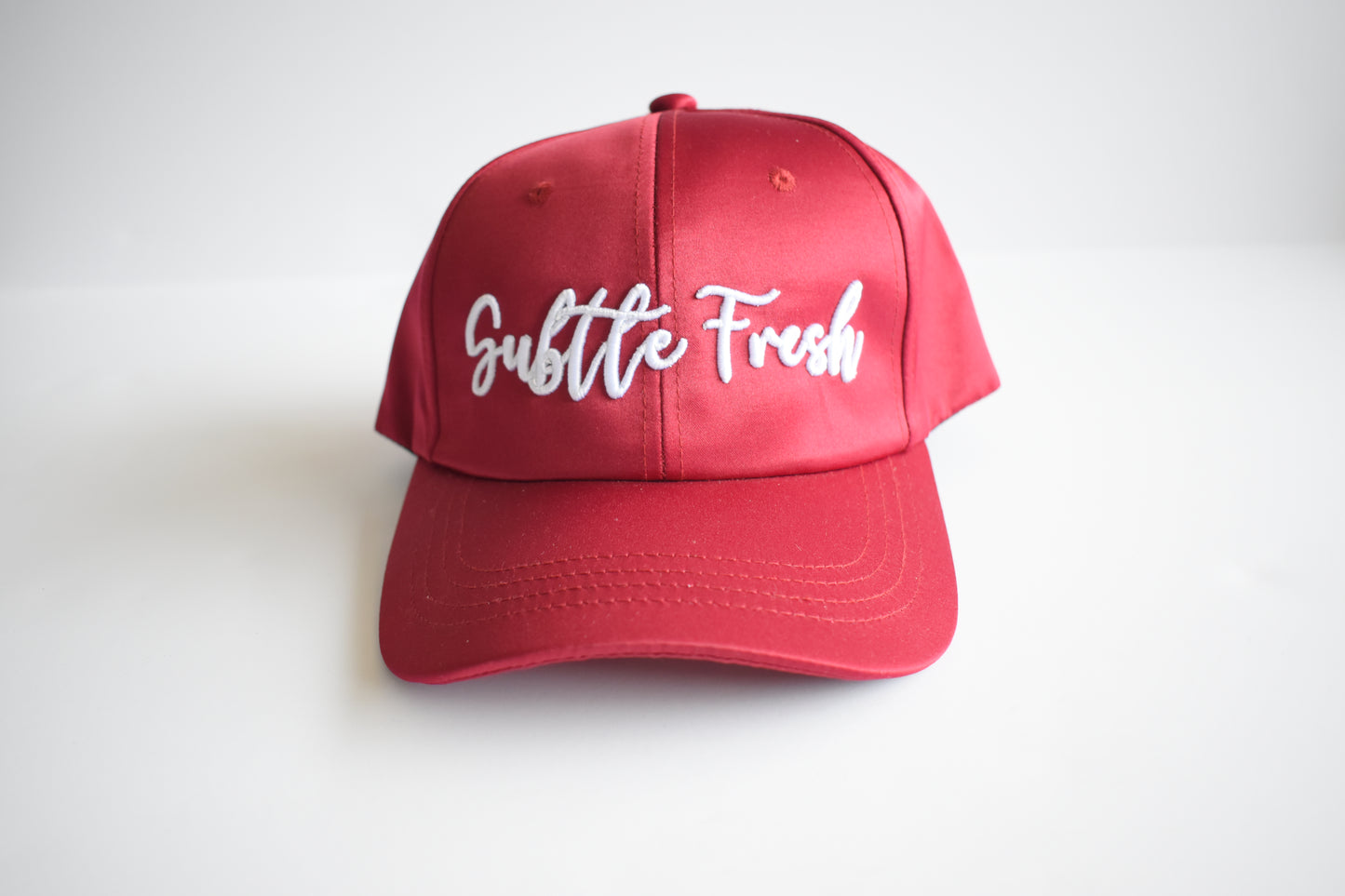 Subtle Fresh Script Satin Strapback